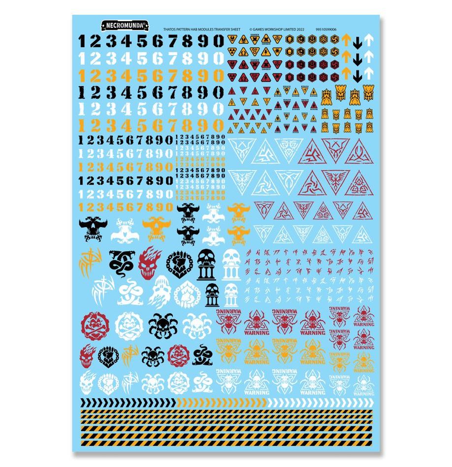 WARHAMAMER NECROMUNDA: THATOS PATTERN HAB MODULES TRANSFER SHEET